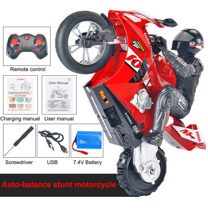 Remote Controlled Self Balanced Stunt Motorcycle Toy for Children