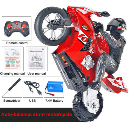 Remote Controlled Self Balanced Stunt Motorcycle Toy for Children